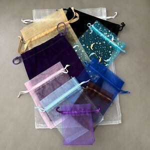 NEW GIFT BAG SET OF 10 BUNDLE VELVET & ORGANZA VARIOUS STYLES SIZES & COLORS